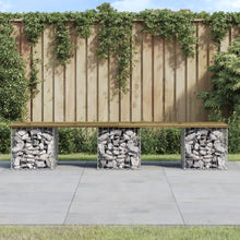 Hagebenk gabiondesign 203x44x42 cm impregnert furu