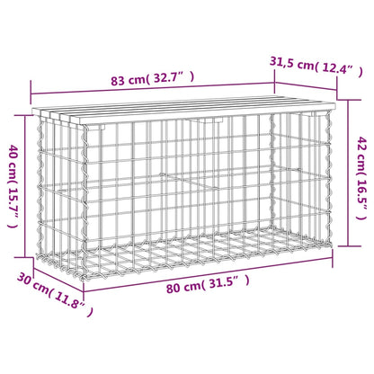 Hagebenk gabiondesign 83x31,5x42 cm heltre douglasgran