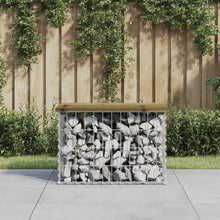 Hagebenk gabiondesign 63x44x42 cm impregnert furu