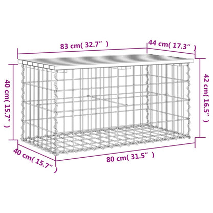 Hagebenk gabiondesign 83x44x42 cm heltre furu