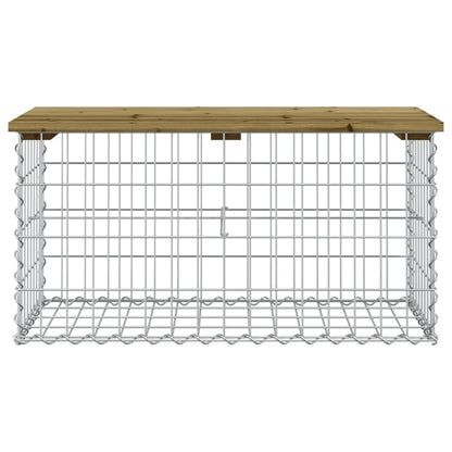 Hagebenk gabiondesign 83x44x42 cm impregnert furu