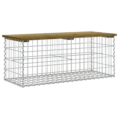 Hagebenk gabiondesign 103x44x42 cm impregnert furu