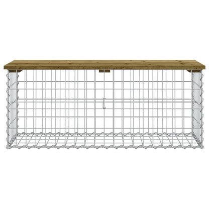 Hagebenk gabiondesign 103x44x42 cm impregnert furu