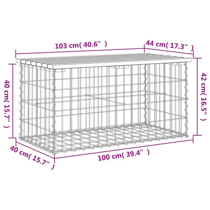 Hagebenk gabiondesign 103x44x42 cm impregnert furu