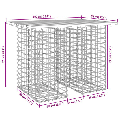Hagebenk gabiondesign 100x70x72 cm heltre douglasgran