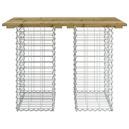 Hagebenk gabiondesign 100x70x72 cm impregnert furu