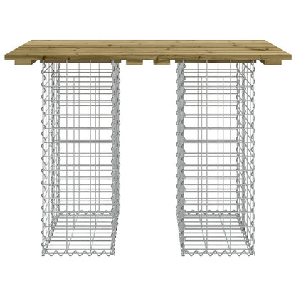 Hagebenk gabiondesign 100x70x72 cm impregnert furu