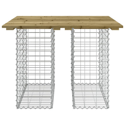 Hagebenk gabiondesign 100x102x72 cm impregnert furu