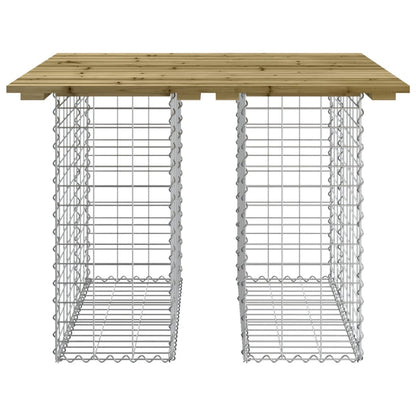 Hagebenk gabiondesign 100x102x72 cm impregnert furu