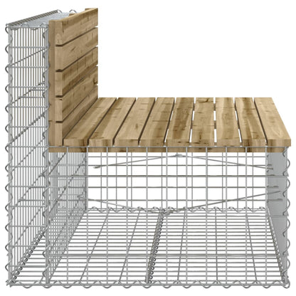 Hagebenk gabiondesign 103x70x65 cm impregnert furu