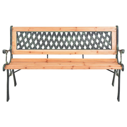 Hagebenk 116 cm støpejern og heltre gran