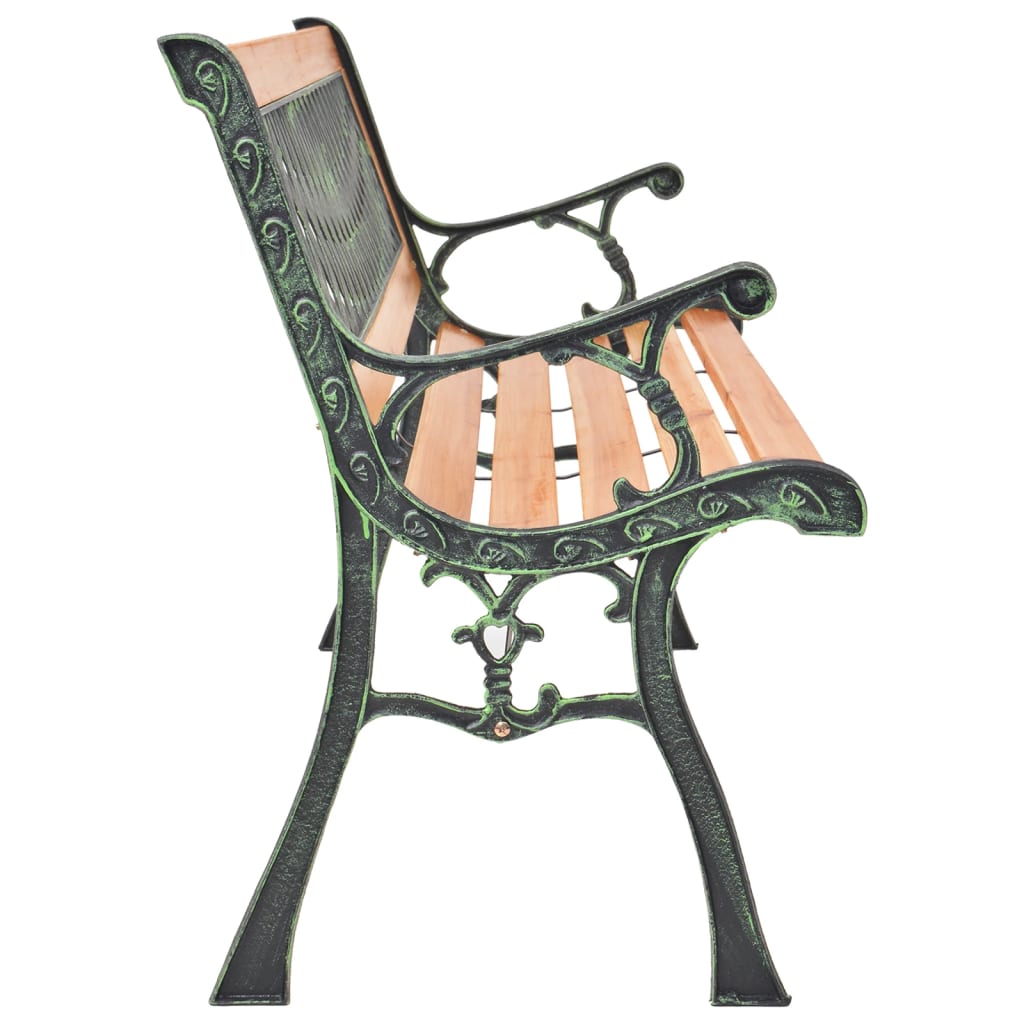 Hagebenk 116 cm støpejern og heltre gran