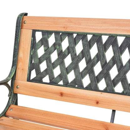 Hagebenk 116 cm støpejern og heltre gran