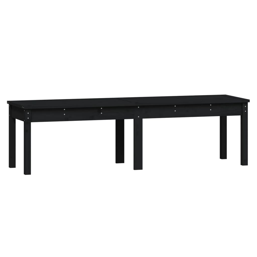 Hagebenk 2 seter svart 159,5x44x45 cm heltre furu