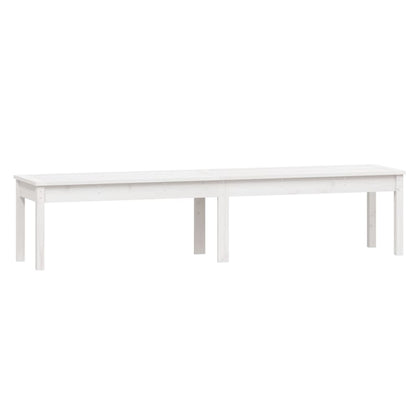 Hagebenk 2 seter hvit 203,5x44x45 cm heltre furu