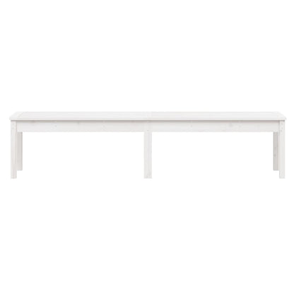 Hagebenk 2 seter hvit 203,5x44x45 cm heltre furu