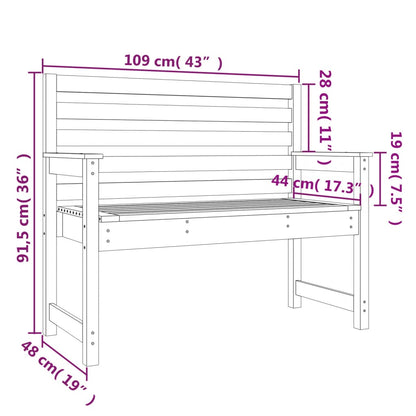 Hagebenk honningbrun 109x48x91,5 cm heltre furu