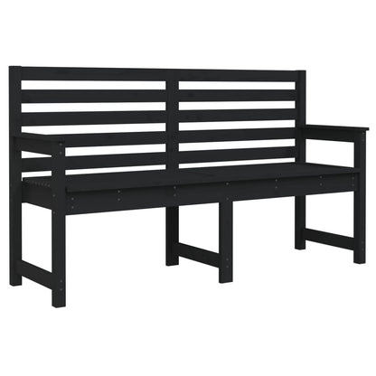 Hagebenk svart 159,5x48x91,5 cm heltre furu
