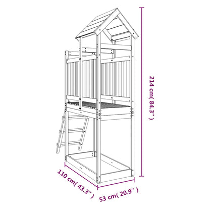 Utendørs lekesett 53x110x214 cm heltre furu