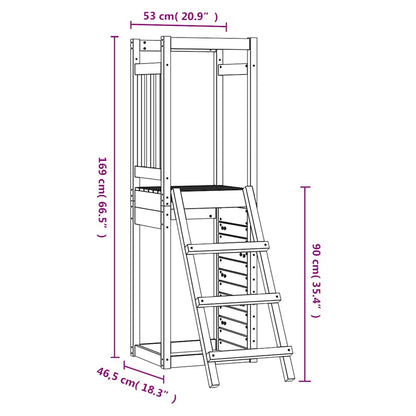 Utendørs lekesett 53x46,5x169 cm heltre furu