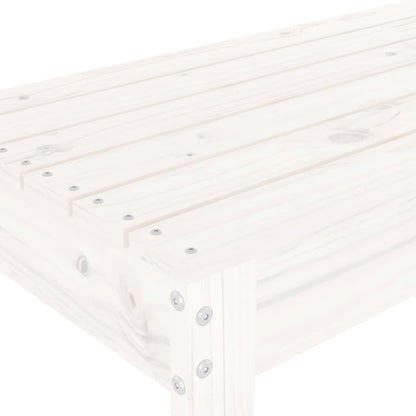Hagebenk hvit 80x38x45 cm heltre furu