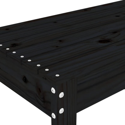 Hagebenk svart 80x38x45 cm heltre furu