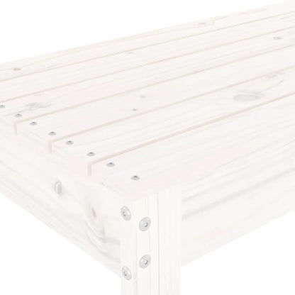 Hagebenk hvit 110x38x45 cm heltre furu