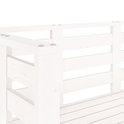 Hagebenk hvit 111,5x53x71 cm heltre furu