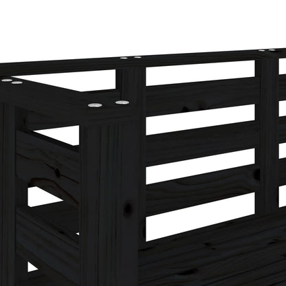 Hagebenk svart 111,5x53x71 cm heltre furu