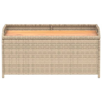 Oppbevaringsbenk beige 100x50x52 cm polyrotting og akasie