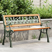 Hagebenk 116 cm heltre gran og stål