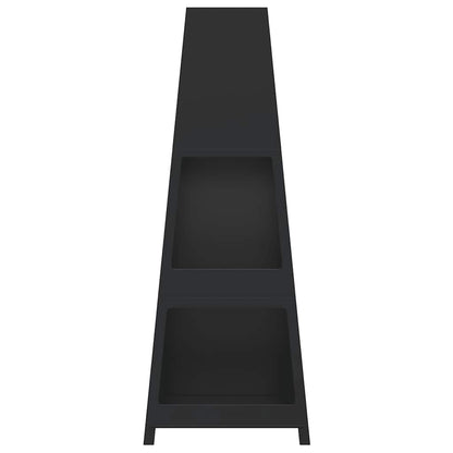 Utepeis med vedholder tårndesign svart stål