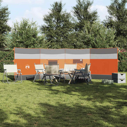 Vindskjerm for camping grå og oransje 510x153 cm vanntett