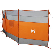 Vindskjerm for camping grå og oransje 510x153 cm vanntett