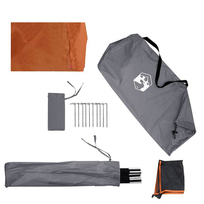 Vindskjerm for camping grå og oransje 510x153 cm vanntett