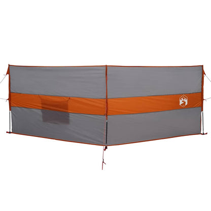 Vindskjerm for camping grå og oransje 344x120 cm vanntett