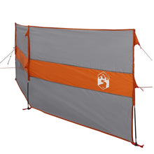 Vindskjerm for camping grå og oransje 344x120 cm vanntett
