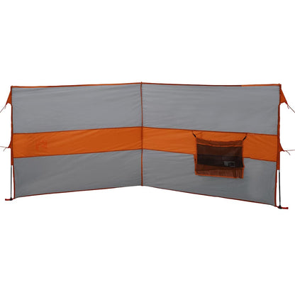 Vindskjerm for camping grå og oransje 344x120 cm vanntett