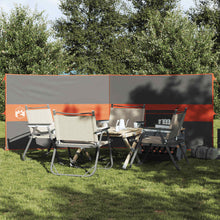 Vindskjerm for camping grå og oransje 344x120 cm vanntett