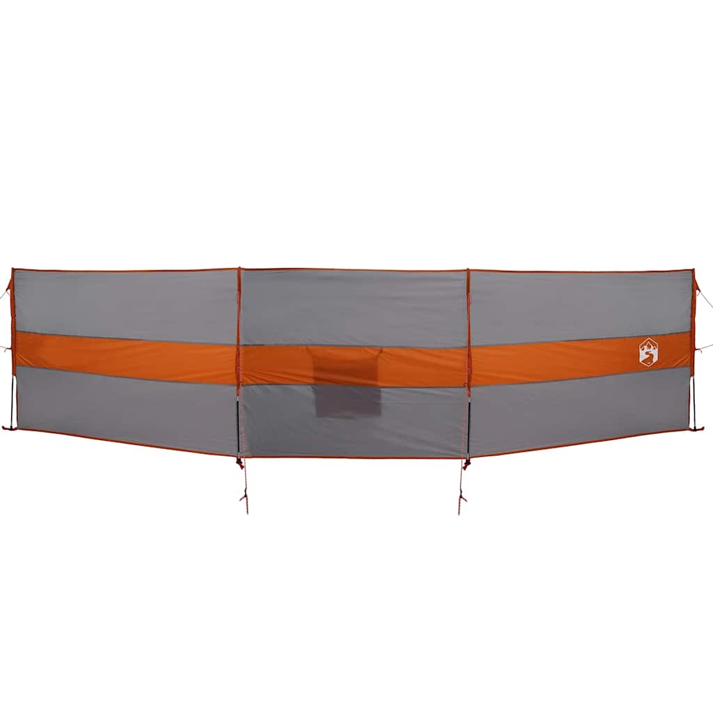 Vindskjerm for camping grå og oransje 490x123 cm vanntett