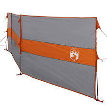 Vindskjerm for camping grå og oransje 490x123 cm vanntett