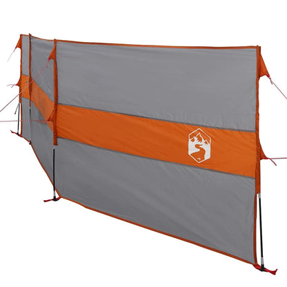 Vindskjerm for camping grå og oransje 490x123 cm vanntett