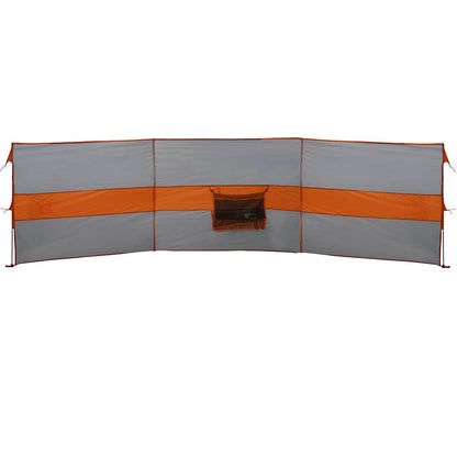 Vindskjerm for camping grå og oransje 490x123 cm vanntett