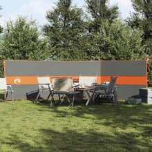 Vindskjerm for camping grå og oransje 490x123 cm vanntett