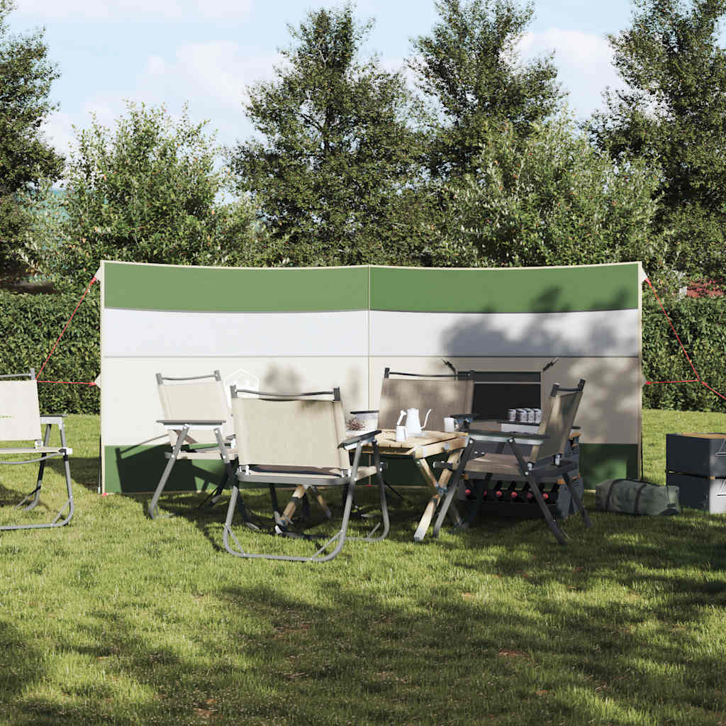 Vindskjerm for camping grønn 340x130 cm vanntett