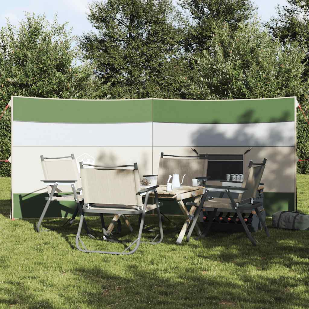 Vindskjerm for camping grønn 340x130 cm vanntett