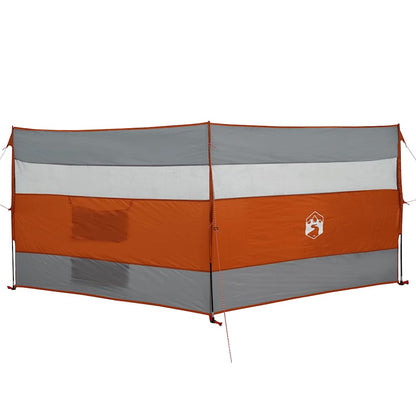 Vindskjerm for camping grå og oransje 340x130 cm vanntett
