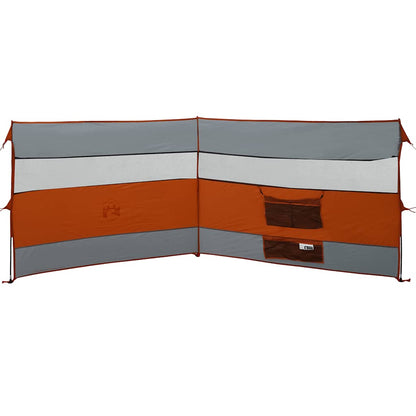Vindskjerm for camping grå og oransje 340x130 cm vanntett