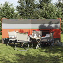 Vindskjerm for camping grå og oransje 340x130 cm vanntett