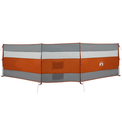Vindskjerm for camping grå og oransje 508x130 cm vanntett